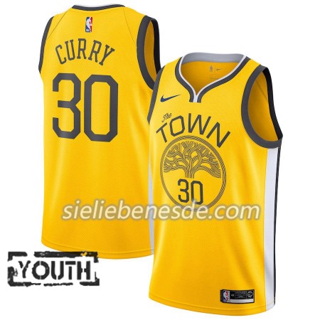 Kinder NBA Golden State Warriors Trikot Stephen Curry 30 2018-19 Nike Gelb Swingman